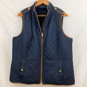 Talbots Quilted Navy Vest